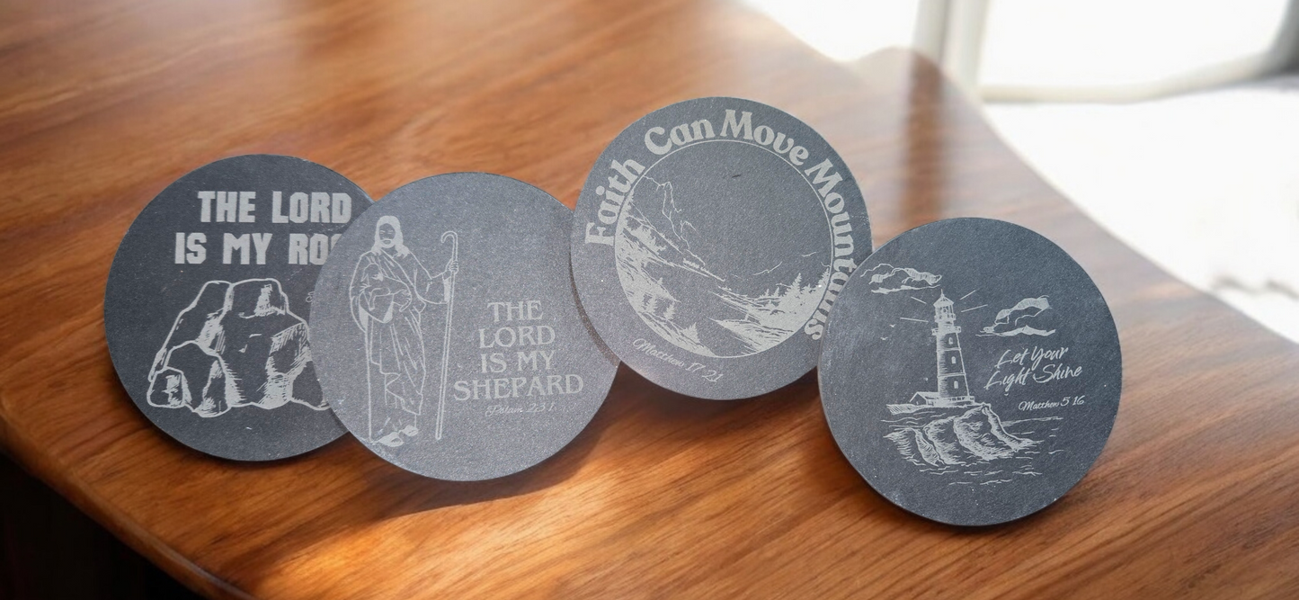 Slate Table Coaster Set