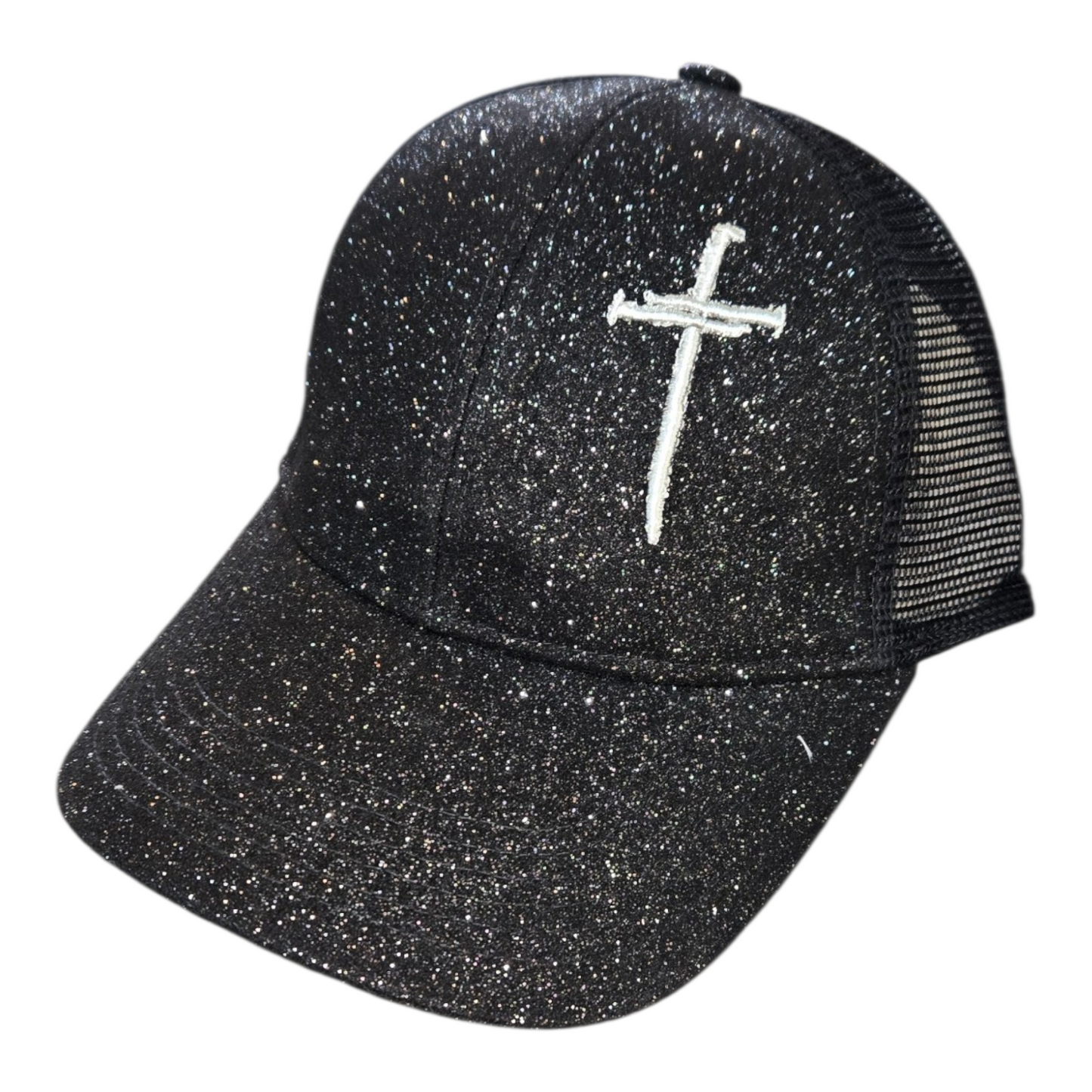 Embroidered Glitter Ball Cap