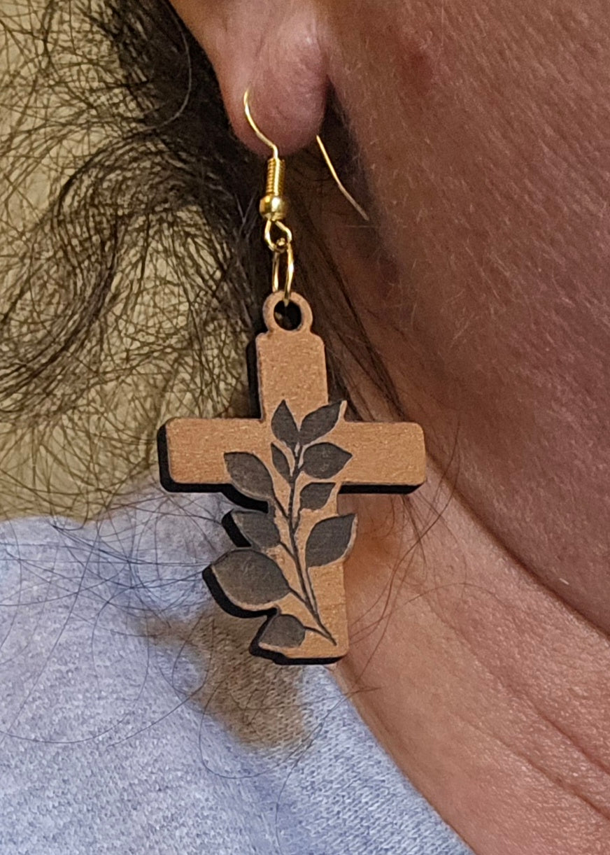 Wood Cut Earrings