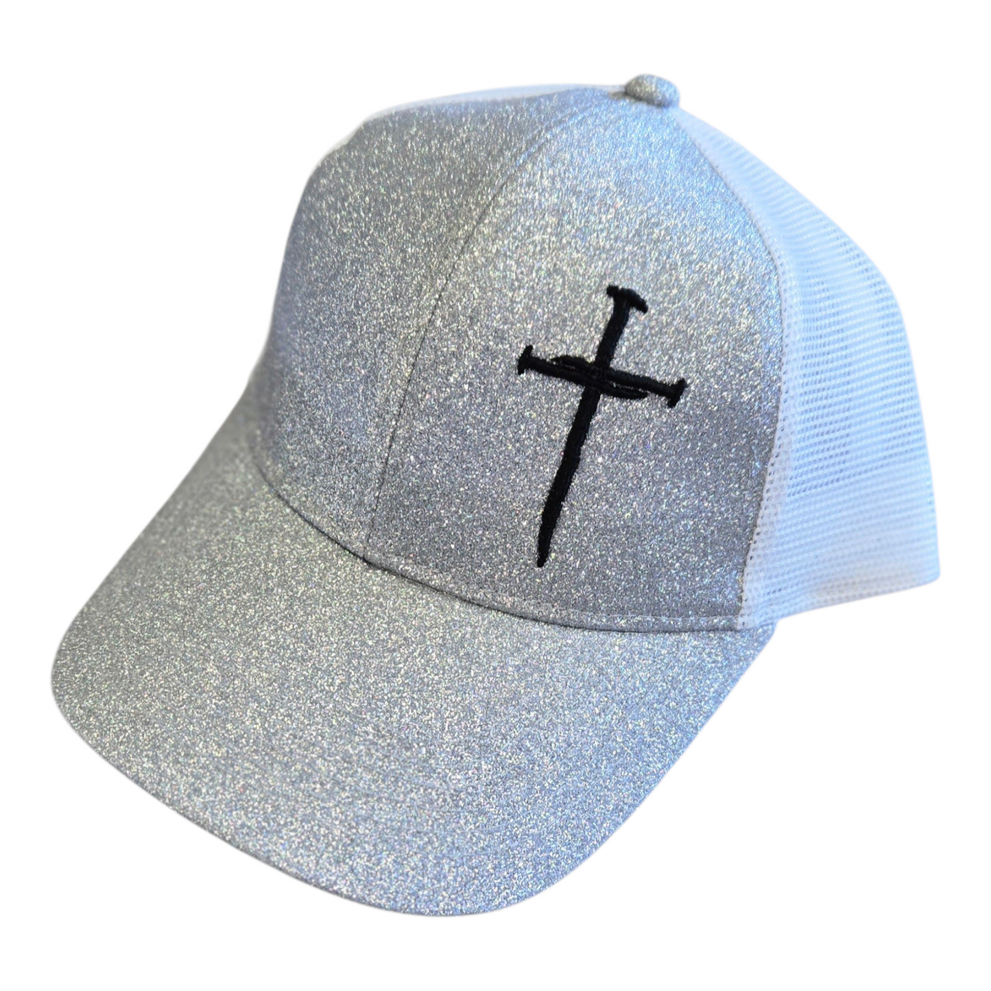 Embroidered Glitter Ball Cap